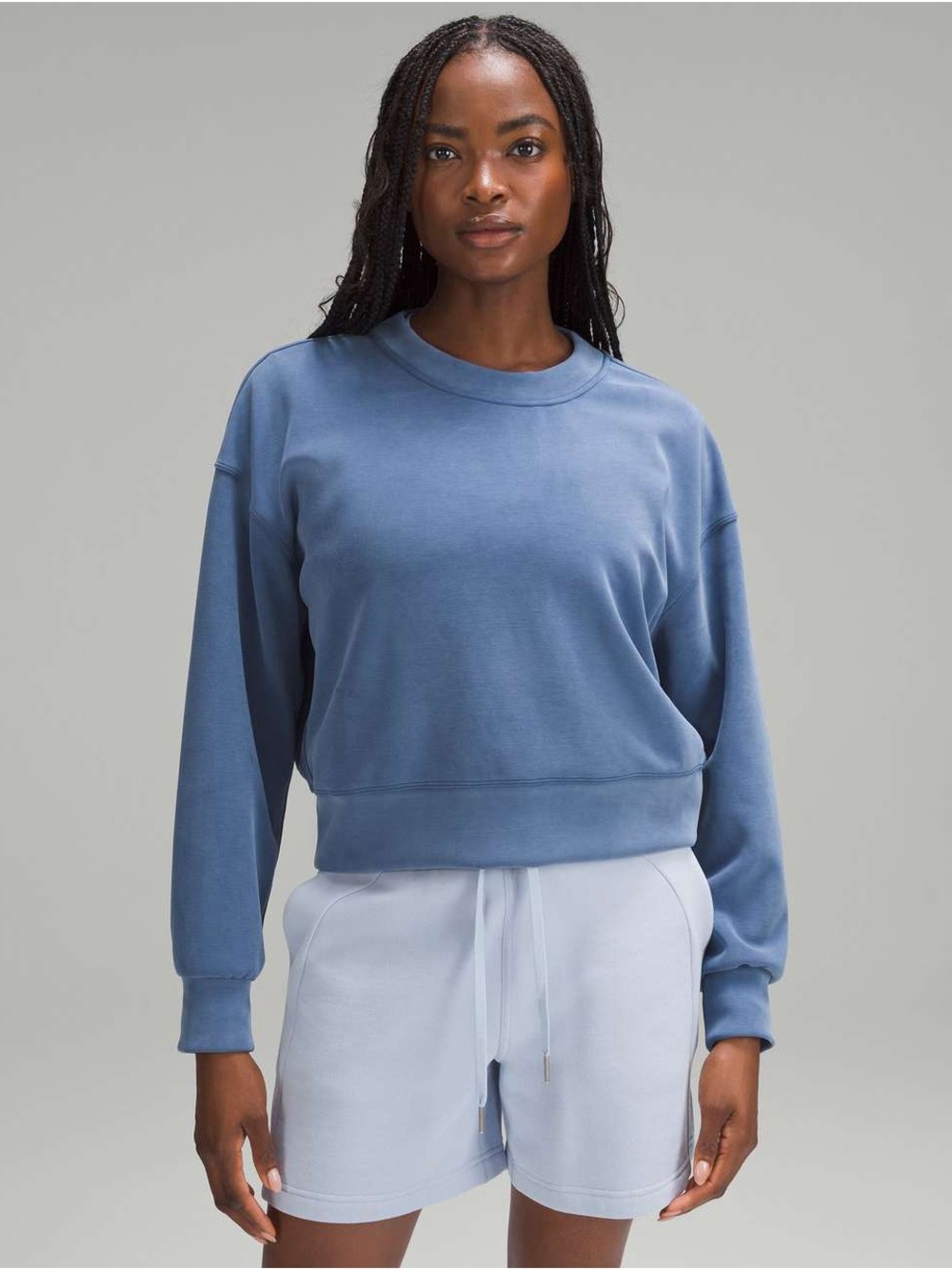 Lululemon Softstreme Perfectly Oversized Cropped Crew
Utility Blue
